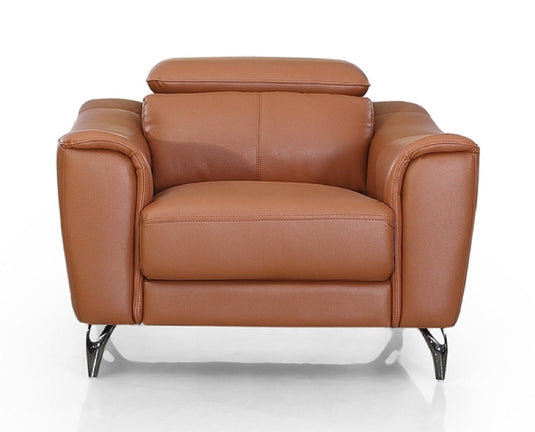 ViscoLogic DUKE Adjustable Headrest Luxury Living Room Leather Sofa/Couch, Loveseat, Arm Chair (Brown) (FOR GTA  AREA ONLY)