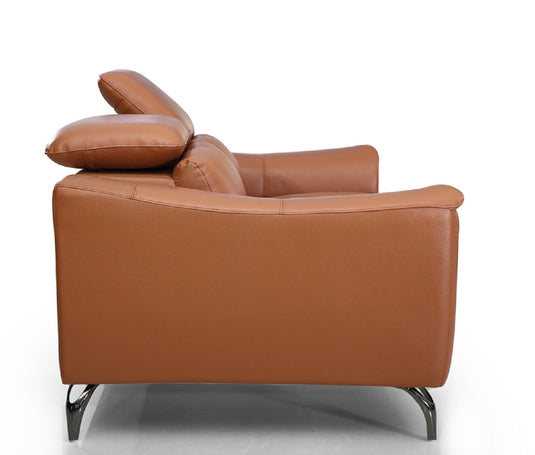 ViscoLogic DUKE Adjustable Headrest Luxury Living Room Leather Sofa/Couch, Loveseat, Arm Chair (Brown) (FOR GTA  AREA ONLY)