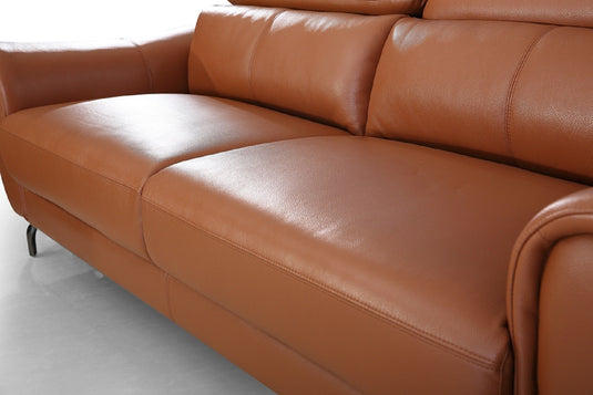 ViscoLogic DUKE Adjustable Headrest Luxury Living Room Leather Sofa/Couch, Loveseat, Arm Chair (Brown) (FOR GTA  AREA ONLY)