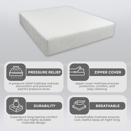 Twin, Full, Queen, King size mattress, Medium Firm Mattress in a Box, Flippable Reversible Design, CertiPUR-US certified Fibre Glass Free