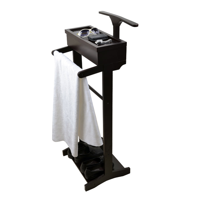 ViscoLogic Wooden Valet Stand - Cherry Finish